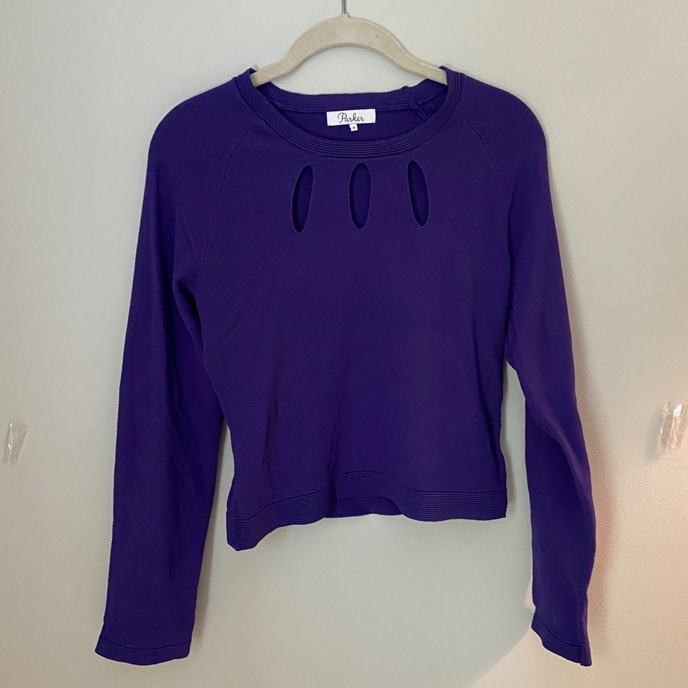 Parker Purple Sweater with keyhole cutouts